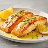 Baked Salmon with Lemon Butter Cream for 4 Servings: Creamy