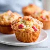 Rhubarb Muffins Recipe: Bakery Style Muffins in 35 Minutes