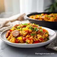 Cajun Sausage Rice Skillet Recipe for 4 Servings