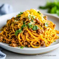 Cheesy Taco Spaghetti in 25 Minutes