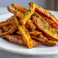 Perfectly Crispy Air Fryer Sweet Potato Fries with Garlic and Herbs - Air Fryer