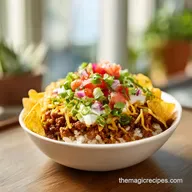 Taco Rice Bowl with Doritos for 4 Servings