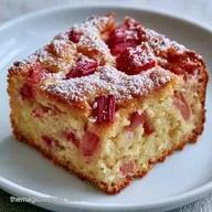 Easy Rhubarb Cake for 15 Slices