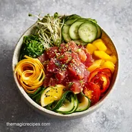 Ahi Tuna Poke Bowl Recipe for 4 Servings