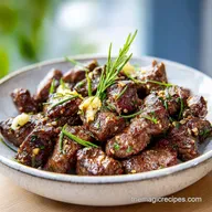 Garlic Butter Steak Bites for 4 Servings