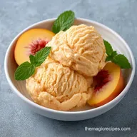 Peach Ice Cream with Fresh Peaches