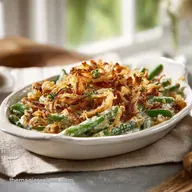 Loaded Green Bean Casserole in 50 Minutes with Crispy Onions