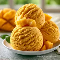 Mango Ice Cream with Condensed Milk