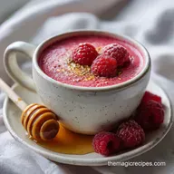 Quick Protein-Packed Creamy Raspberry Yogurt Smoothie with Honey - Under 5 Mins