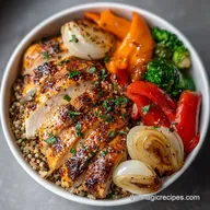 Quick Meal Prep Bowl Recipe with Roasted Chicken for 4 Servings