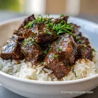 Slow Cooker Beef Tips Rice: Tender Morsels in Silky Gravy