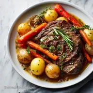 Slow Cooker Pot Roast with Vegetables for 6 Servings
