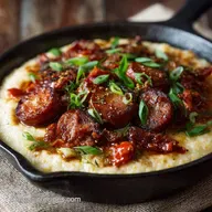Andouille Sausage Recipes: Spicy Skillet Dinner with Creamy Grits