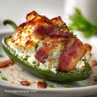 Incredible Stuffed Jalape&ntilde;o Popper with Cream Cheese and Bacon Oven-Only Baked