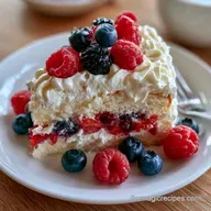 Summer Berry Whipped Cream Cake: Fluffy