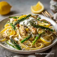 Spring Meals: Lemon-Kissed Chicken Asparagus Tagliatelle