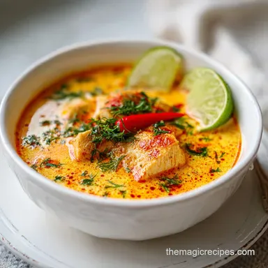 20 Minute Thai Chicken Curry Soup with Coconut Milk Recipe Card
