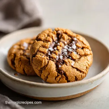 3-Ingredient Peanut Butter Cookie with Sea Salt in 15 Minutes Recipe Card