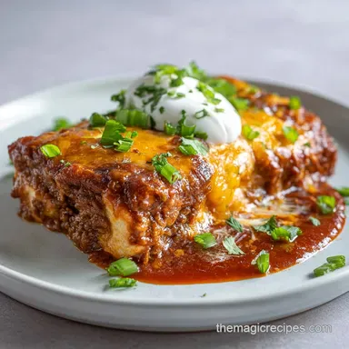 5-Ingredient Beef Enchilada with Red Sauce in 30 Minutes Recipe Card