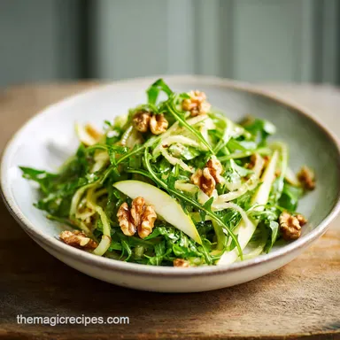 Arugula Fennel Apple Salad with Walnuts for 4 Servings Recipe Card