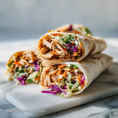 Asian Chicken Wraps for 4 Servings with Velvety Peanut Sauce