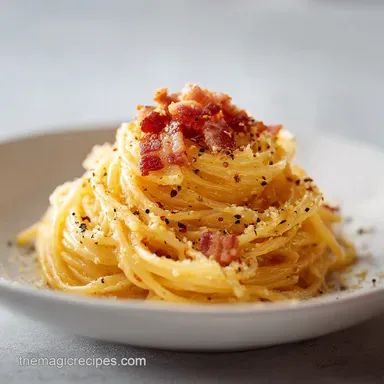 Pasta Carbonara in 20 Minutes: Authentic and Creamy Style Recipe Card