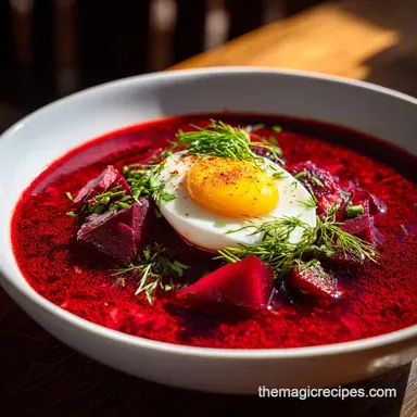Authentic Ukrainian Borscht Soup Recipe for 8 Servings Recipe Card