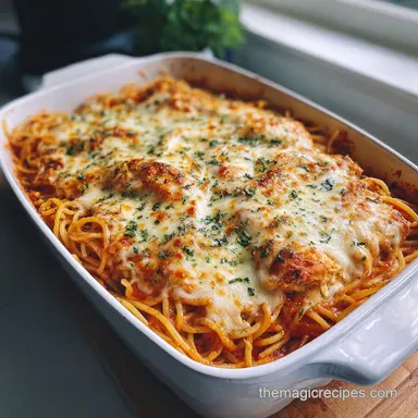 Baked Chicken Spaghetti: Crispy Cheddar Baked