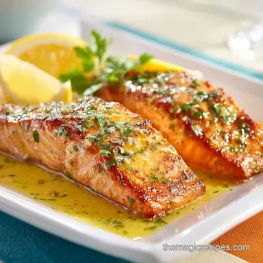Baked Salmon with Lemon Butter Cream for 4 Servings: Creamy Recipe Card