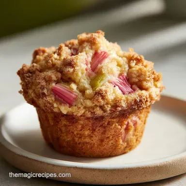 Rhubarb Muffins Recipe: Bakery Style Muffins in 35 Minutes Recipe Card