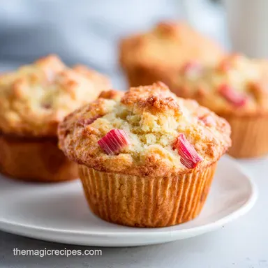 Rhubarb Muffins Recipe: Bakery Style Muffins in 35 Minutes