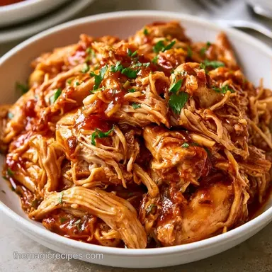 Barbecue Pulled Chicken for 11 Servings Recipe Card