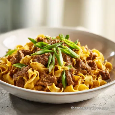 Beef and Noodles Recipe for 6 Servings