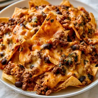 Blackstone Beef Nachos for 4 Servings Recipe Card