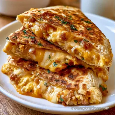 Blackstone Breakfast Quesadilla for 4 Recipe Card