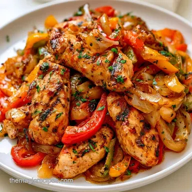 Chicken Fajitas for 4 Servings Recipe Card