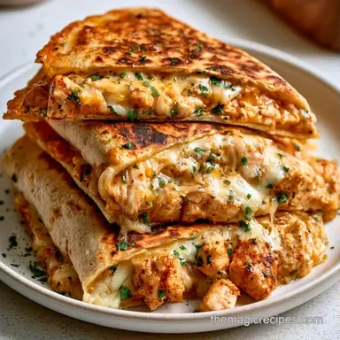 Chicken Quesadillas for 4 Servings Recipe Card