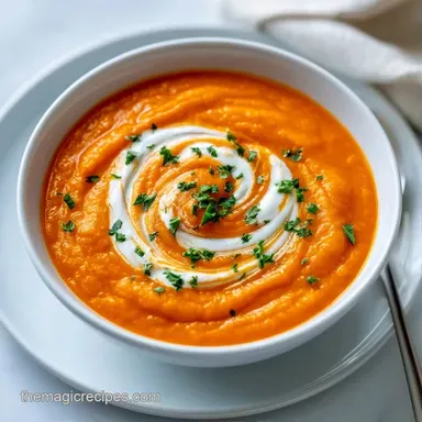 Blended Roasted Veggie Soup: Velvety Recipe Card