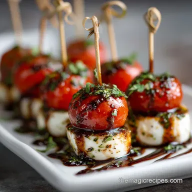 Quick and Tasty Appetizer Skewer with Caprese Ingredients Perfect for Parties in 10 Minutes Recipe Card