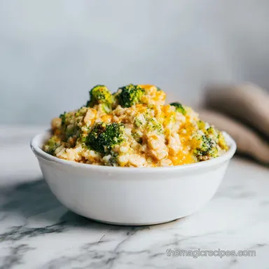 Chicken Broccoli Rice Casserole in 45 Minutes Baked Recipe Card