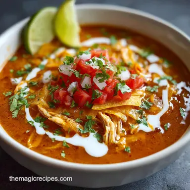 Chicken Enchilada Soup Recipe in 45 Minutes Recipe Card