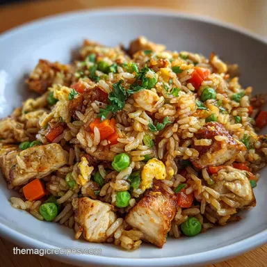 easy chicken fried rice recipe in 20 Minutes Recipe Card