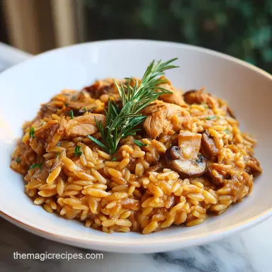 Chicken Mushroom Orzo with Parmesan in 30 Minutes