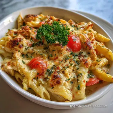 Creamy Chicken Penne Casserole in 45 Minutes Recipe Card