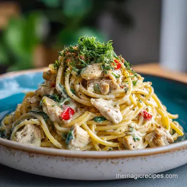 Chicken Spaghetti Recipe: Creamy & Easy Recipe Card