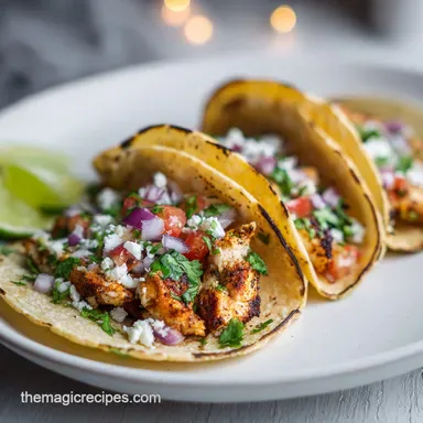 Chicken Street Tacos Recipe for 5 Servings Recipe Card