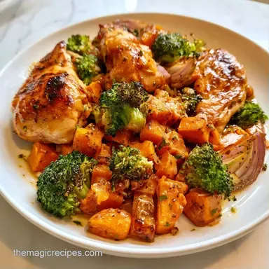 Chicken Sweet Potatoes with Broccoli Recipe Card