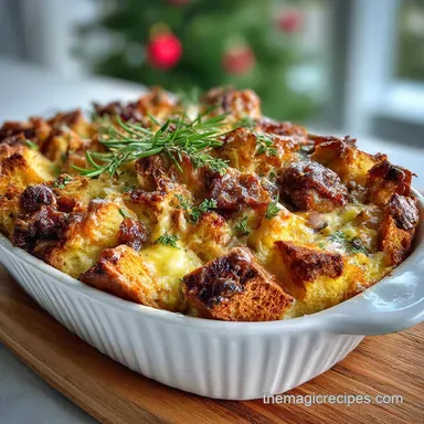 Christmas Morning Casserole: Make-Ahead Savory Breakfast Bake Recipe Card