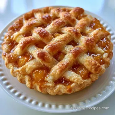 Classic Homemade Peach Pie for 10 Slices Recipe Card