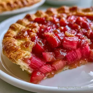 Classic Rhubarb Pie for 8 Slices Recipe Card